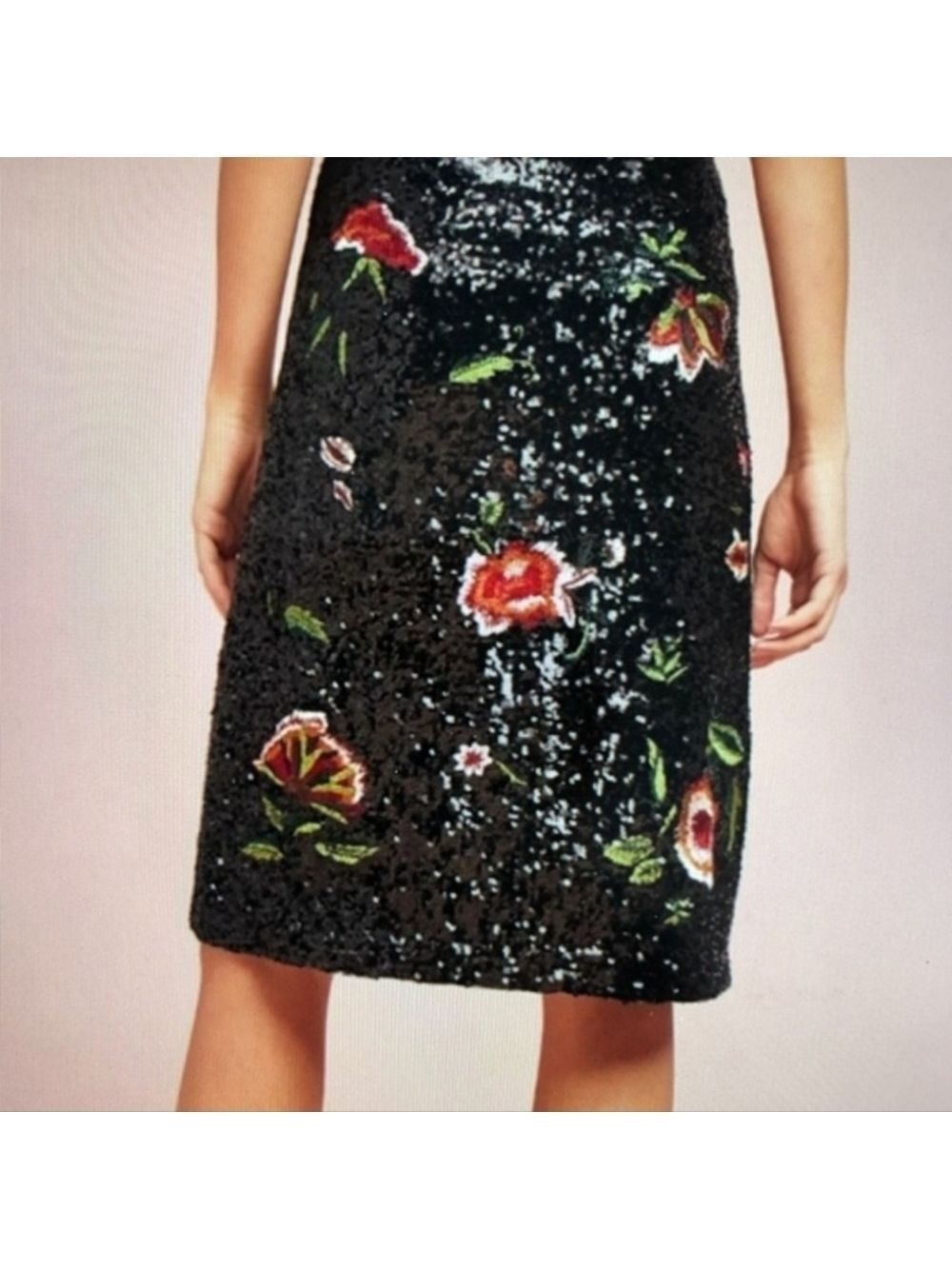 Anthropologie ,Mauve , Black Sequin Garden Skirt Size 2